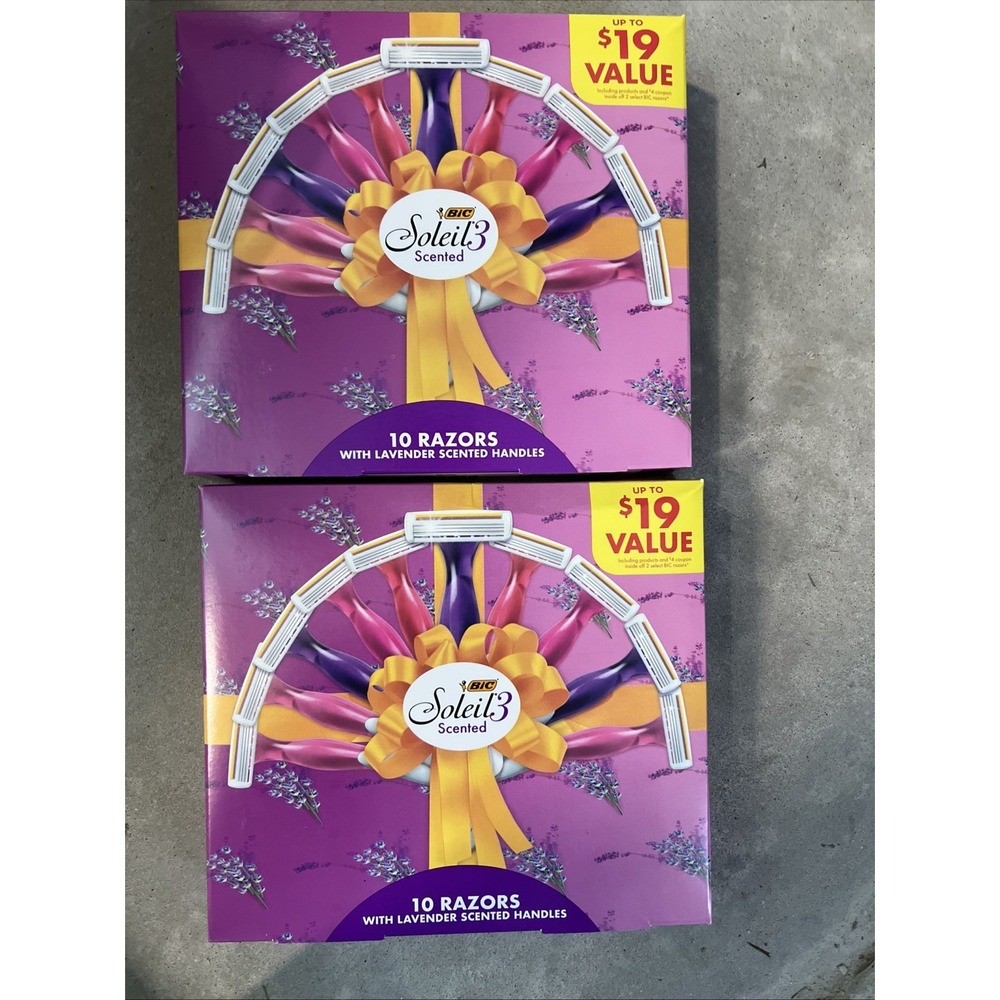 2 Sets Women's BIC Soleil Scented Handles Disposable‎ Razors 10-Count, 3 Blades
